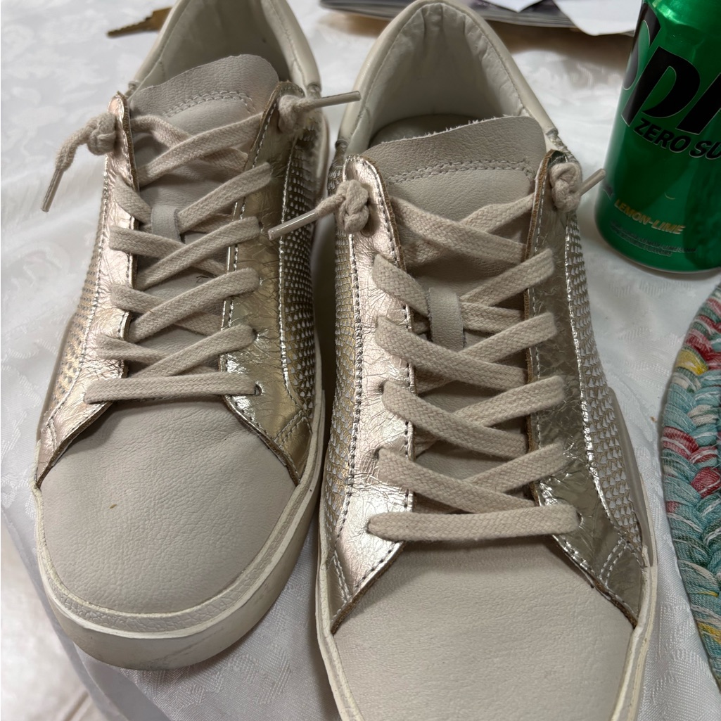 Dolce Vita Gold And Cream Low-Top Sneakers. The Bettie